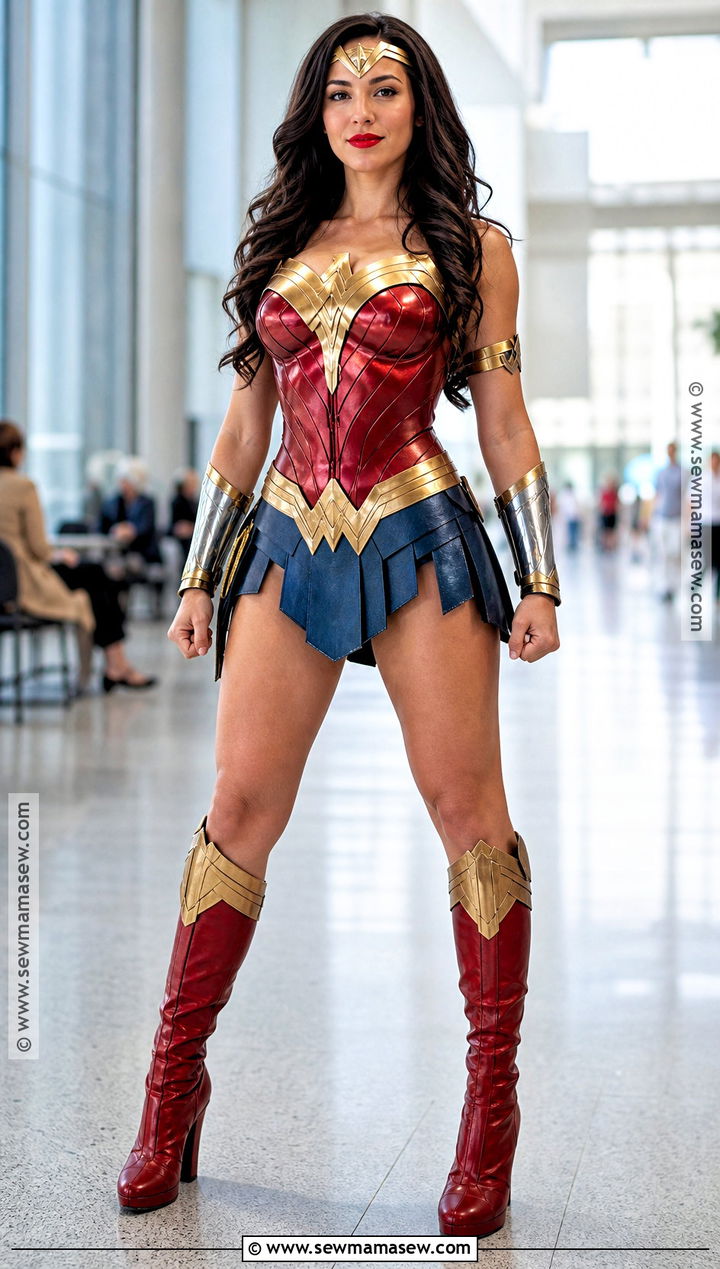 Wonder Woman Costume With Red And Blue Armor - 30 Superwomen Costume Ideas