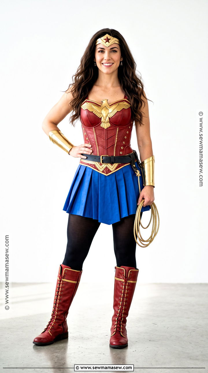 Wonder Woman Costume With Red And Blue Armor - 30 Female Superhero Costumes