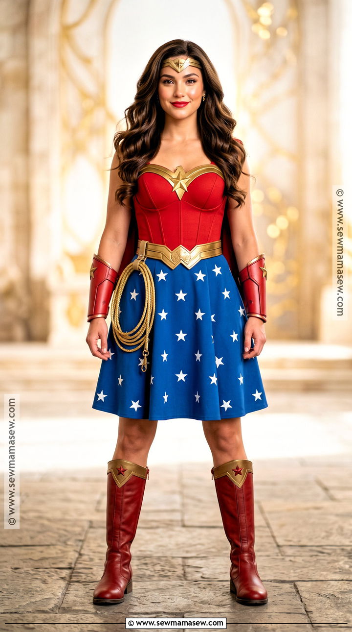 Wonder Woman Costume With Red And Blue Outfit - 30 Single Halloween Costumes for Women