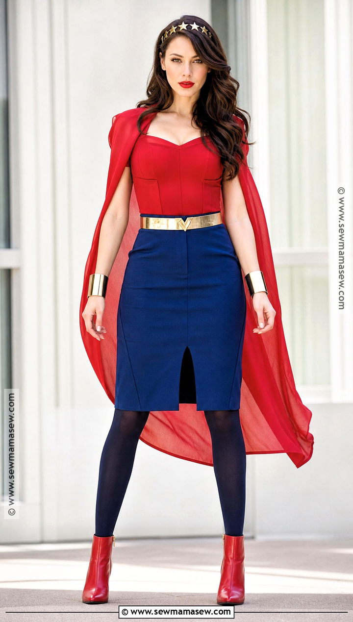 Wonder Woman Costume With Red And Blue Outfit - 30 brunette halloween costume ideas