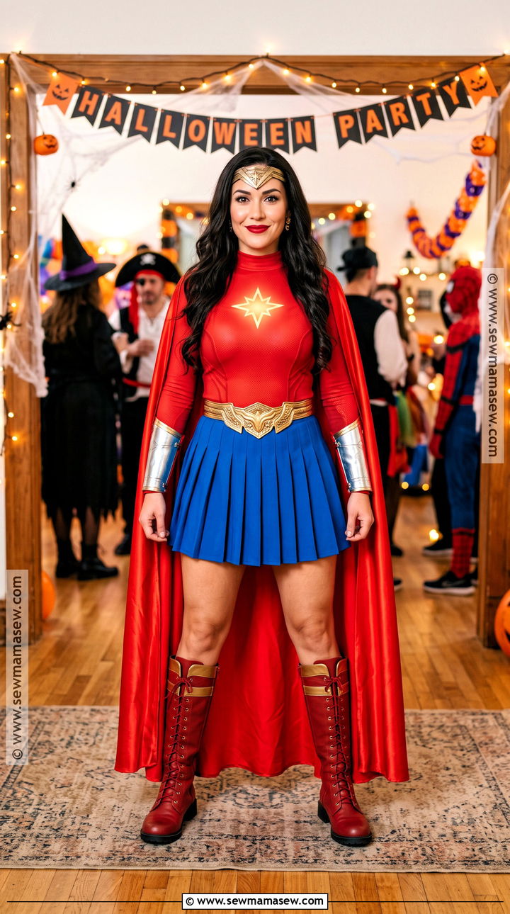 Wonder Woman Costume With Red Cape - 30 Superhero Halloween Costumes for Women