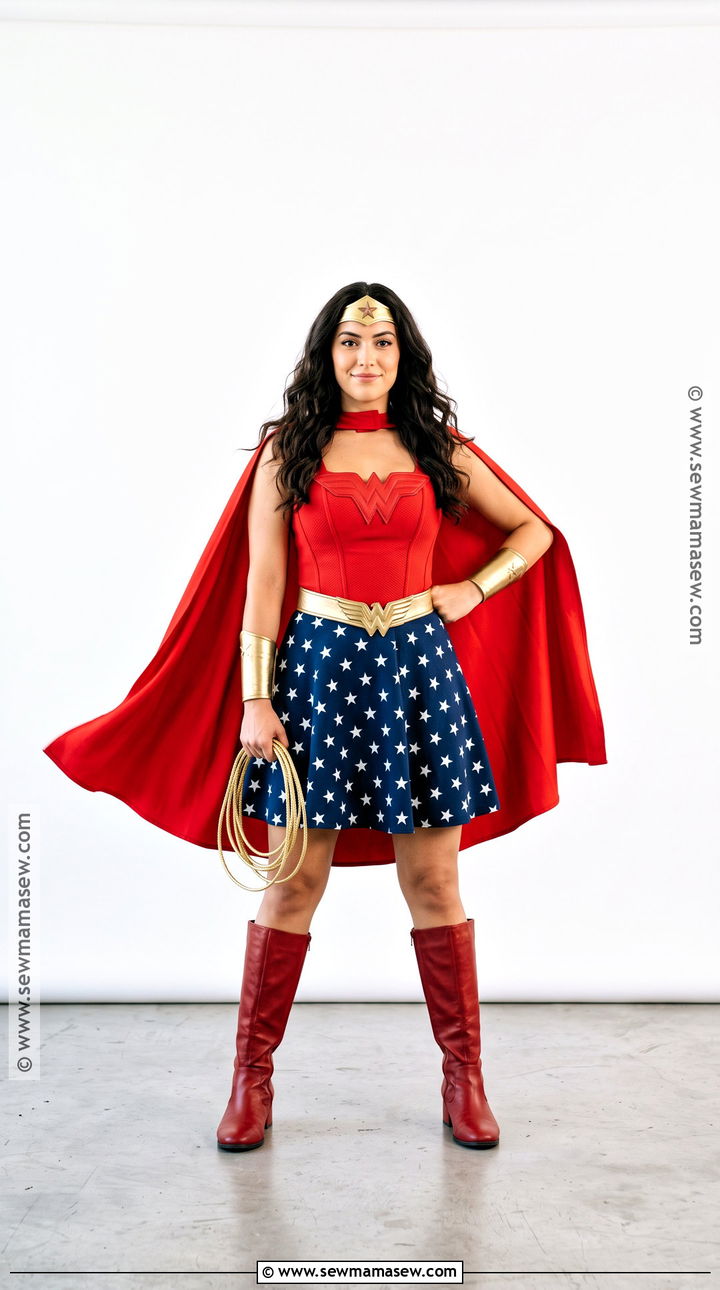 Wonder Woman Costume With Red Cape - 35 Super Hero Costumes for Women
