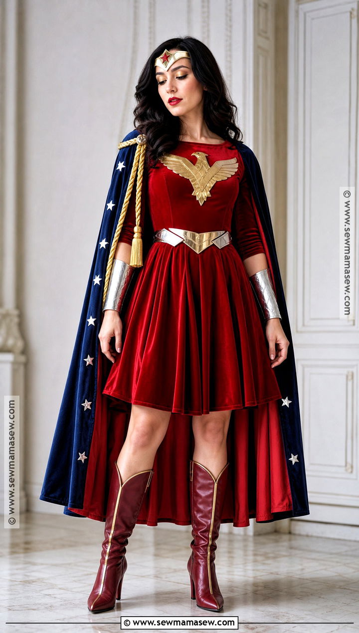 Wonder Woman Costume With Velvet Cape And Dress - 50 wonder woman costume ideas