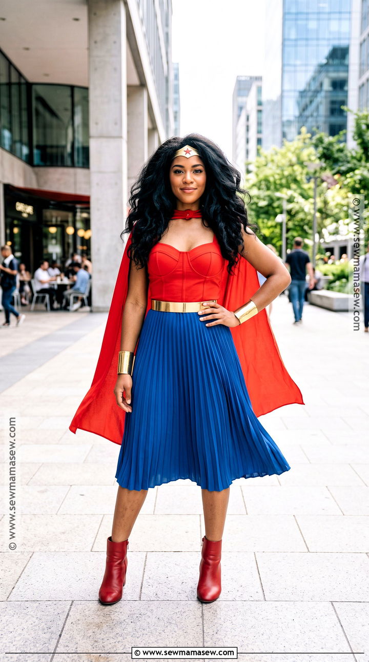 Wonder Woman Costume With Wavy Black Hair - 30 halloween costume black hair ideas