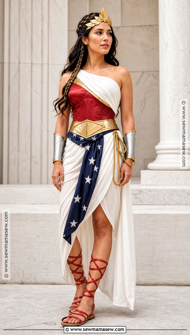 Wonder Woman Goddess Costume With White Draping - 50 wonder woman costume ideas