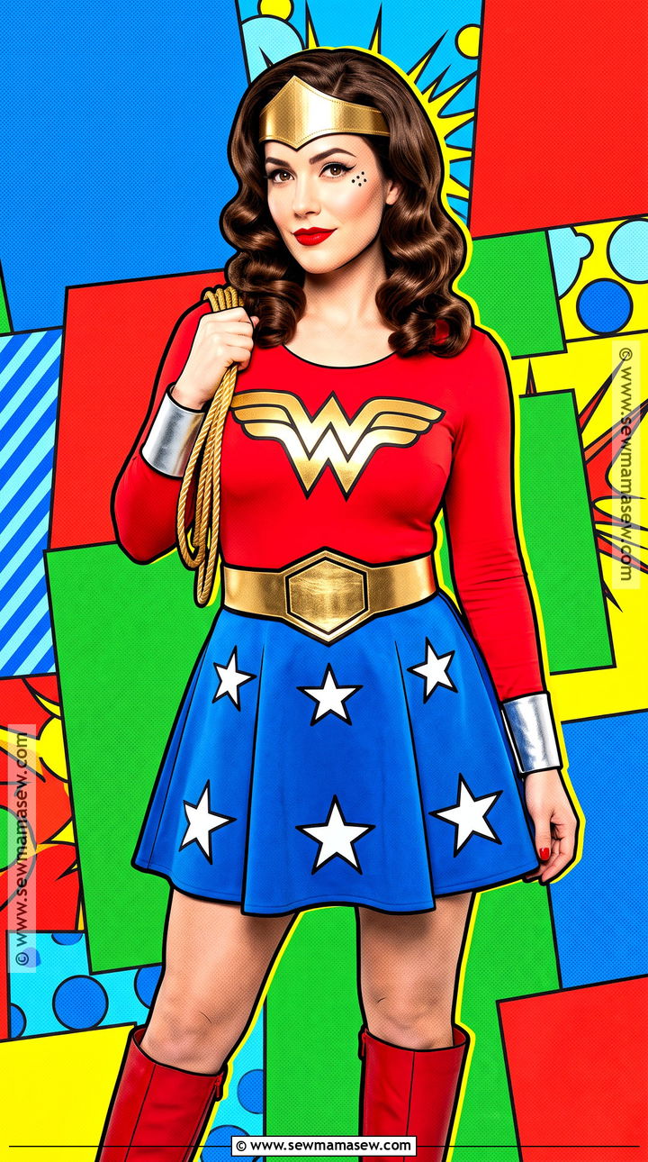 Wonder Woman Pop Art Costume With Polka Dots - 50 wonder woman costume ideas