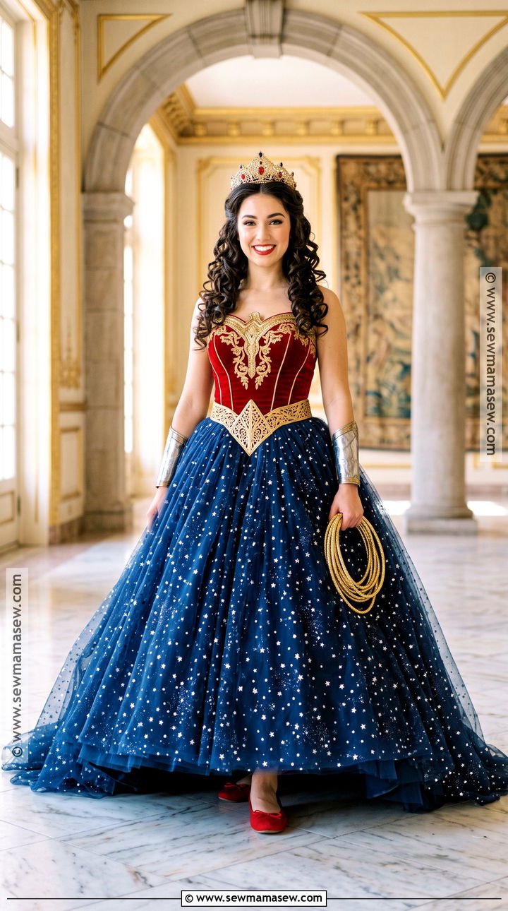 Wonder Woman Princess Costume With Blue Ball Gown - 50 wonder woman costume ideas