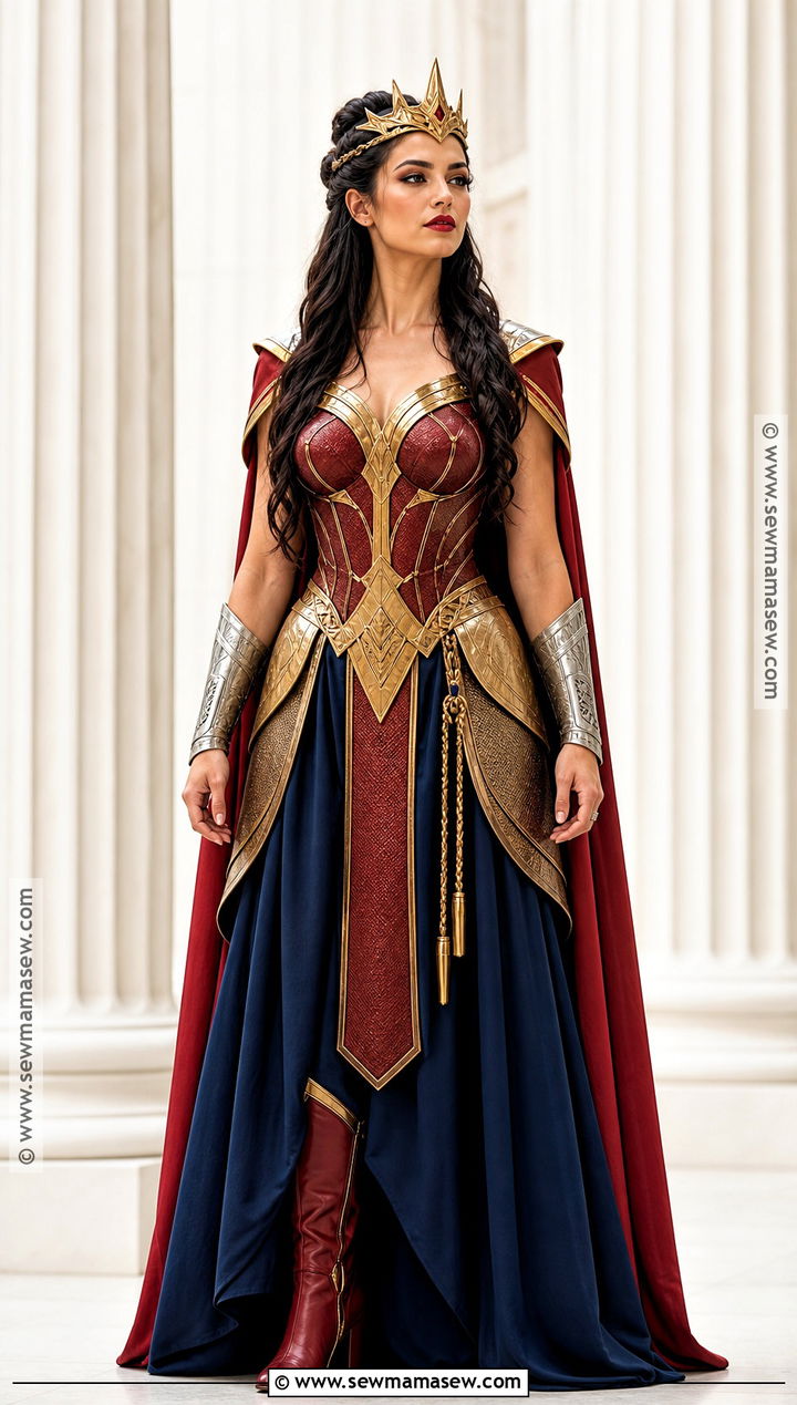 Wonder Woman Warrior Queen Costume With Long Cape - 50 wonder woman costume ideas