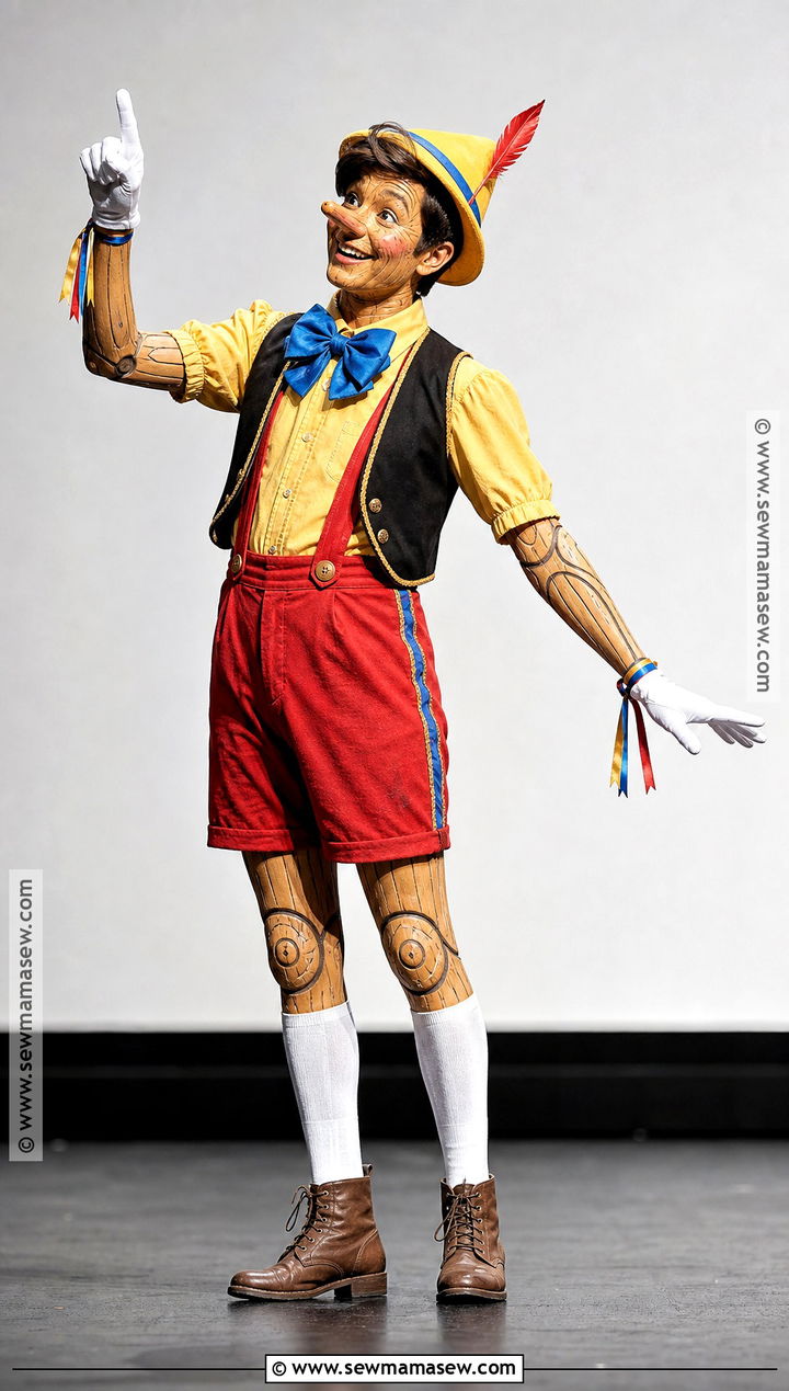 Wooden Puppet Pinocchio Costume With Face Paint - 30 pinocchio costume ideas