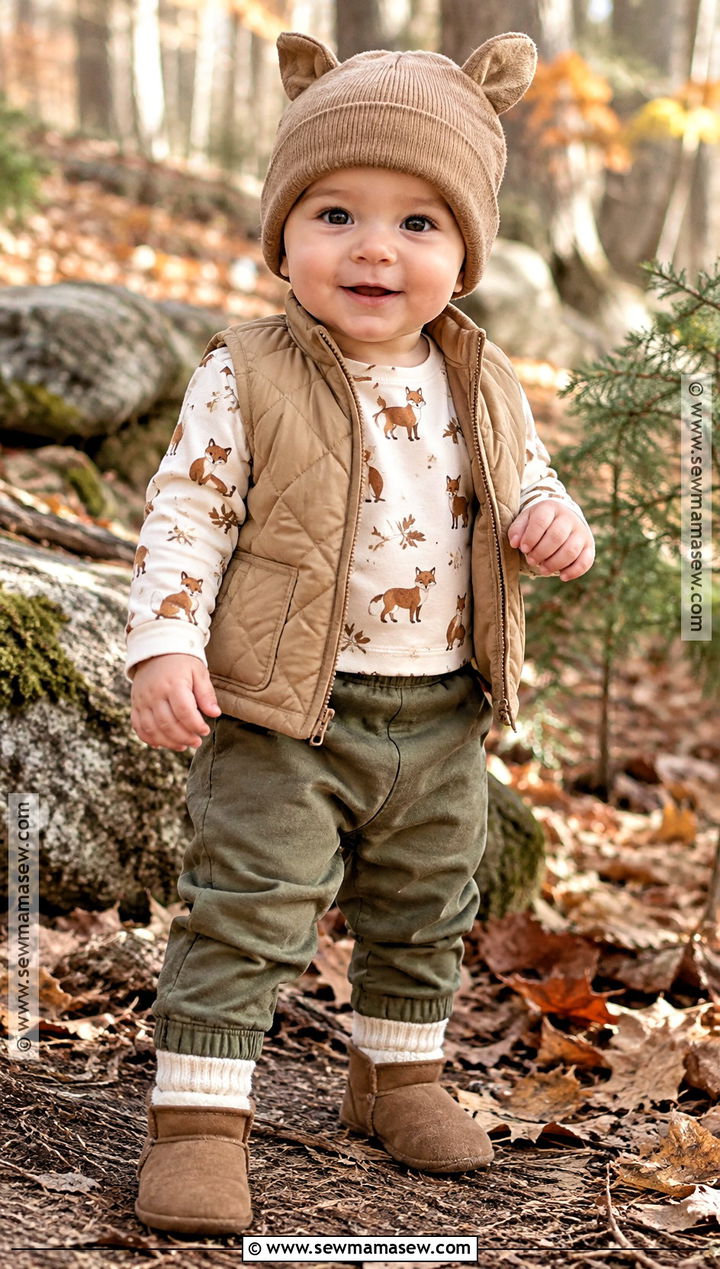 Woodland Animal Baby Outfit - 15 autumn themed baby clothes