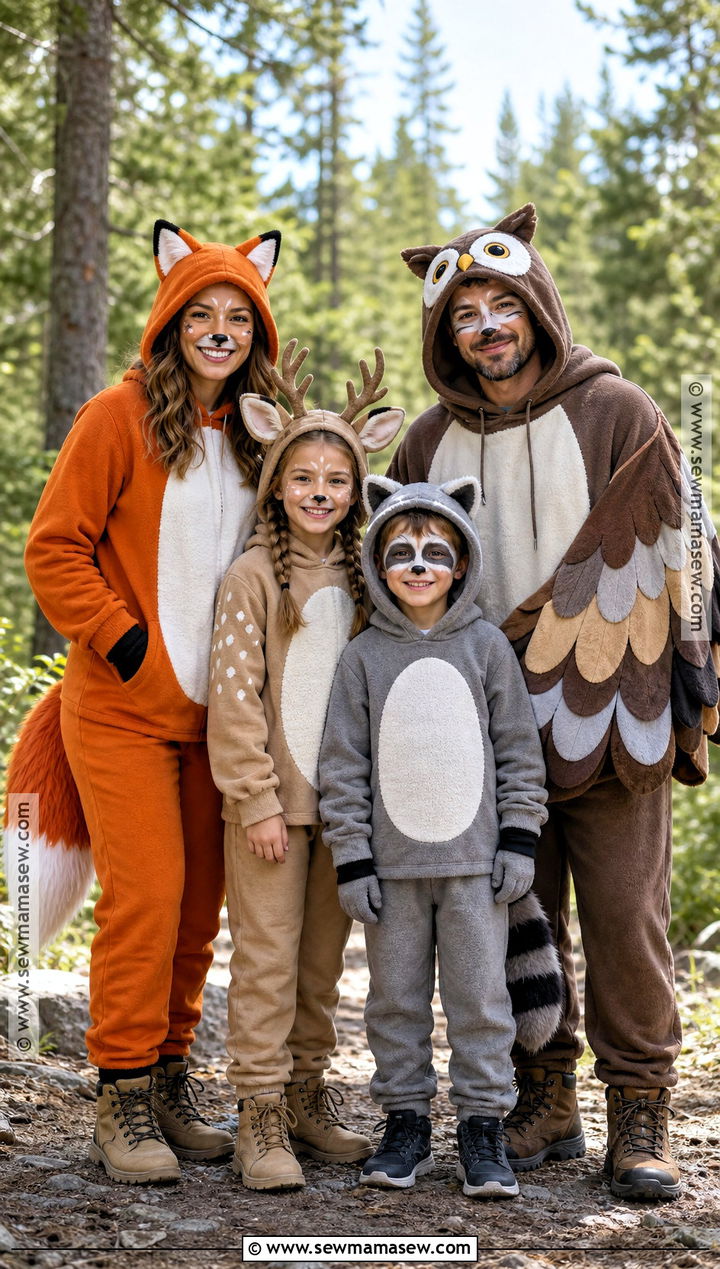 Woodland Animal Family Costume - 40 family halloween costumes for 4
