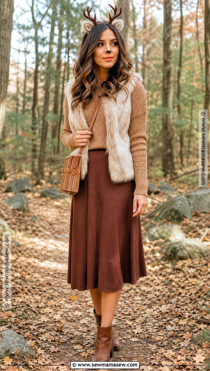 Woodland Deer Inspired Outfit - 30 Easy Halloween Outfits for Women