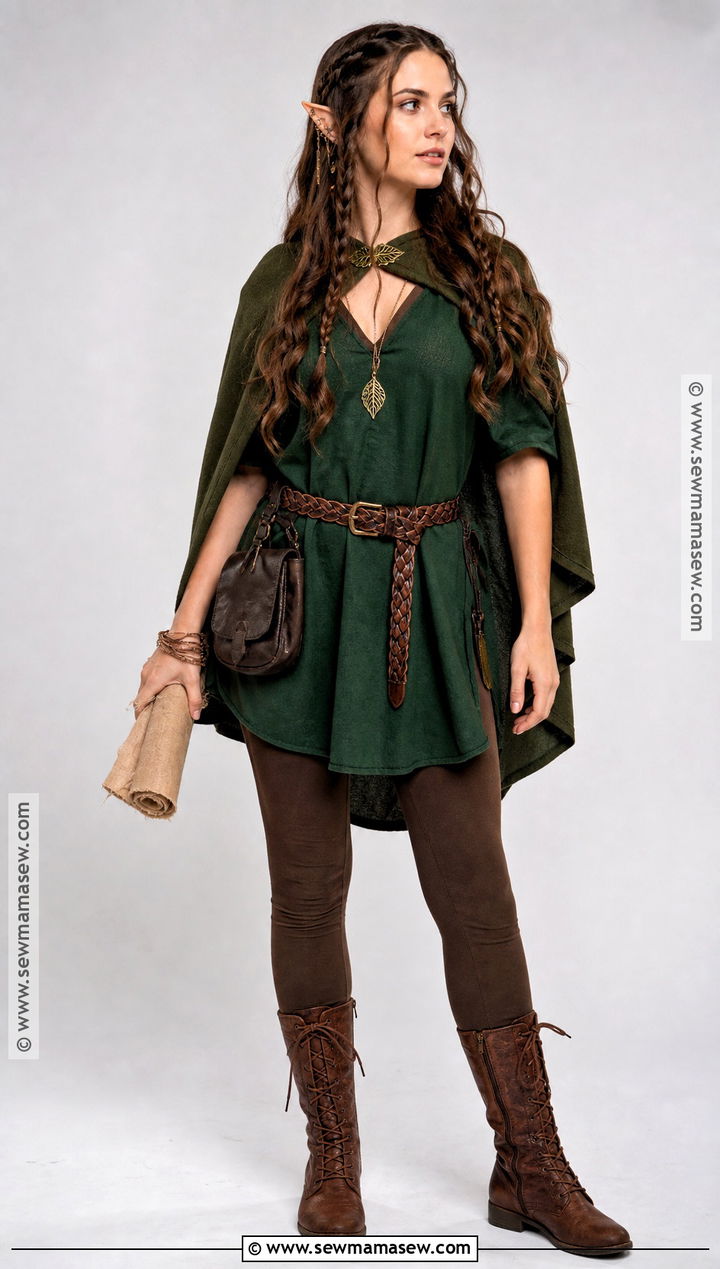 Woodland Elf Costume With Green Cape - 50 halloween costumes for women