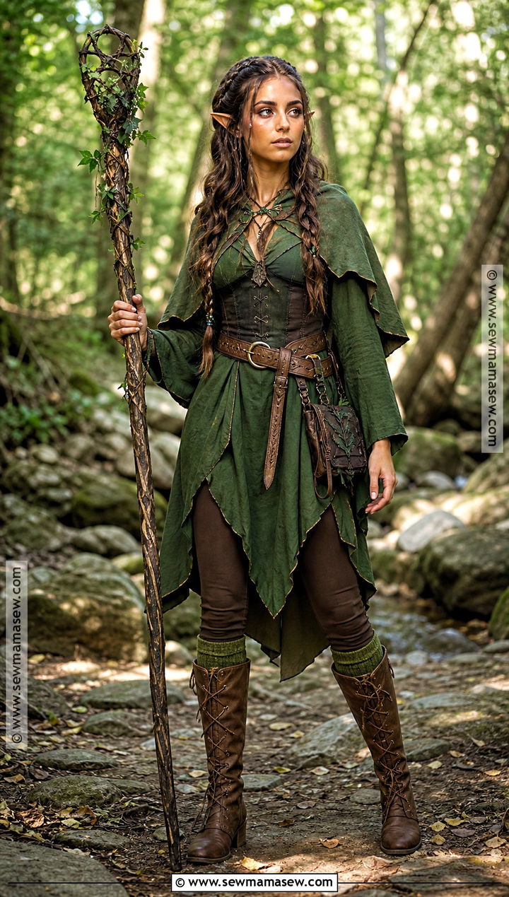Woodland Elf Costume With Green Tunic - 30 aesthetic costumes