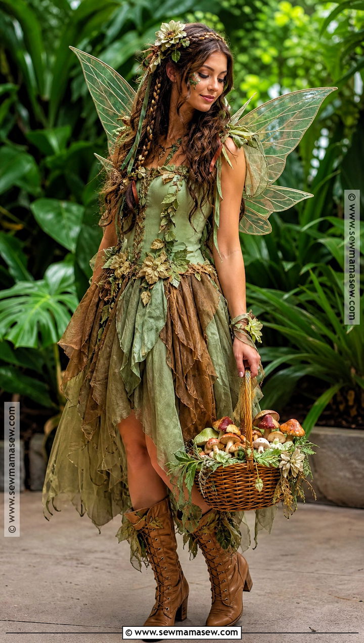 Woodland Fairy Costume With Brown Braids - 30 brown hair costume ideas