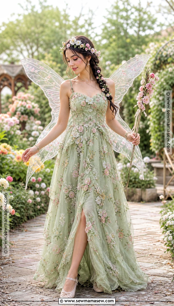 Woodland Fairy Costume With Floral Dress - 35 last minute costume ideas for women