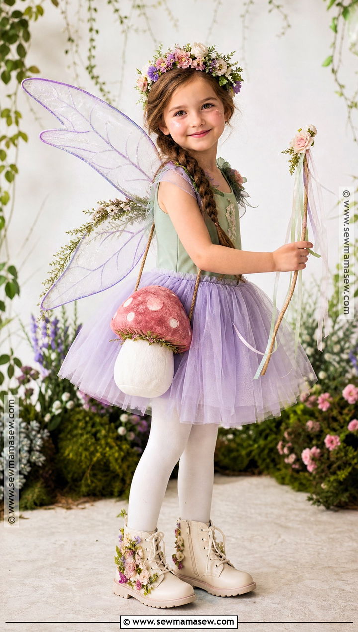 Woodland Fairy Costume With Flower Crown - 40 kids costumes