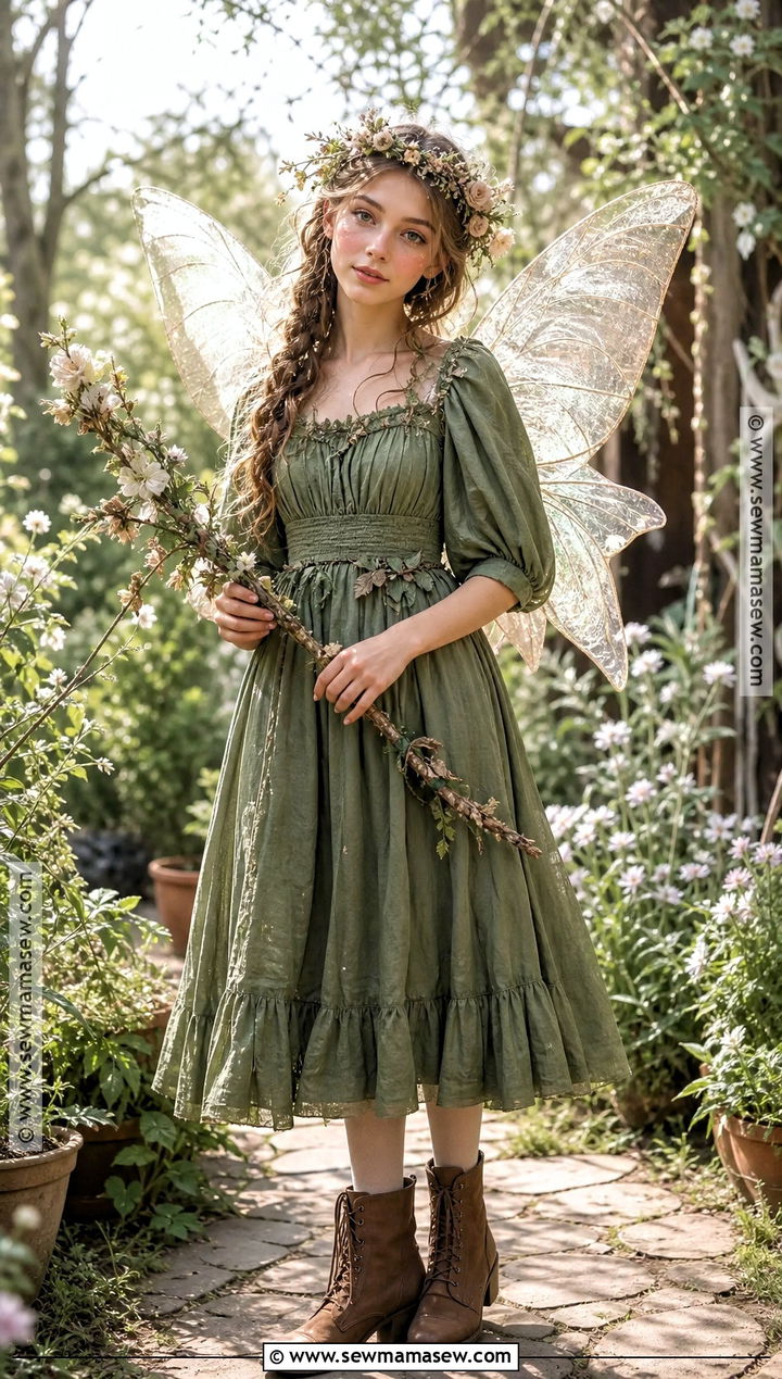 Woodland Fairy Costume With Green Dress - 30 halloween costume ideas for teenage for girls