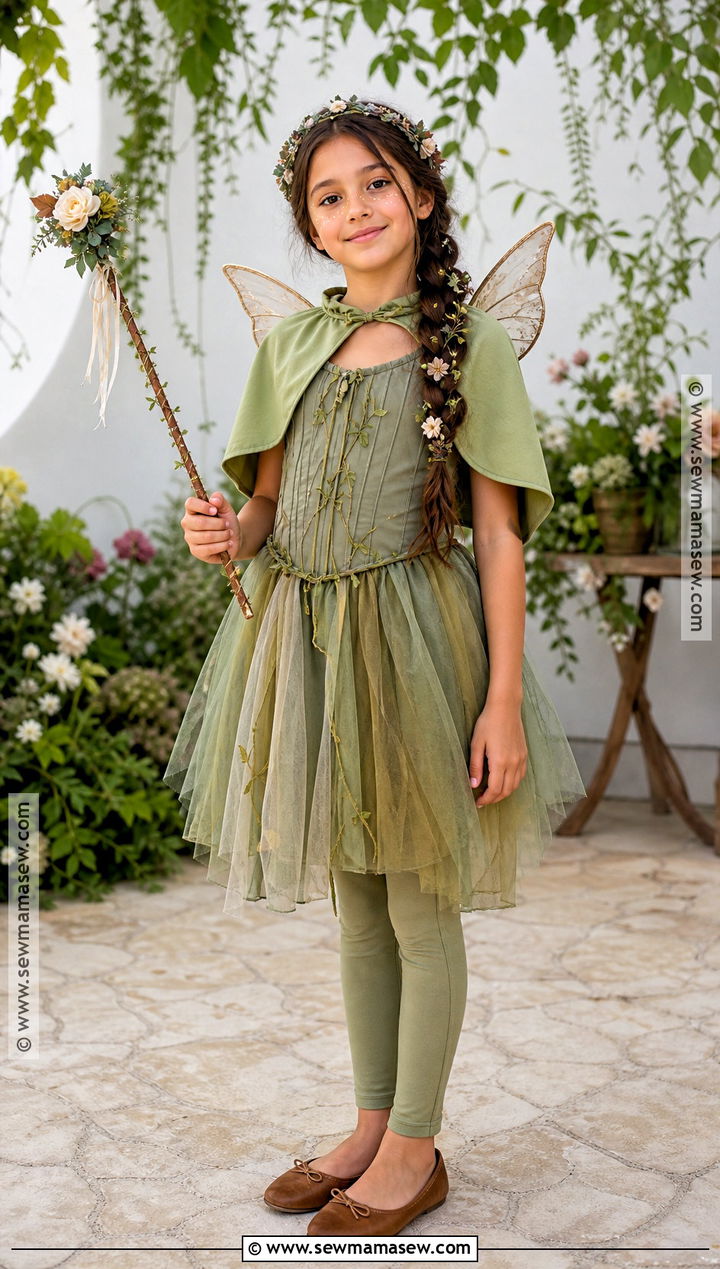 Woodland Fairy Costume With Green Dress - 30 halloween costumes for girls 10 12