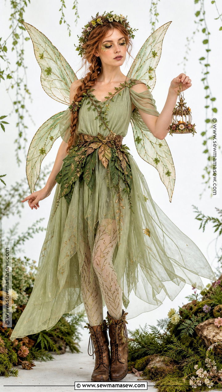 Woodland Fairy Costume With Green Dress - 35 cute halloween costumes for women