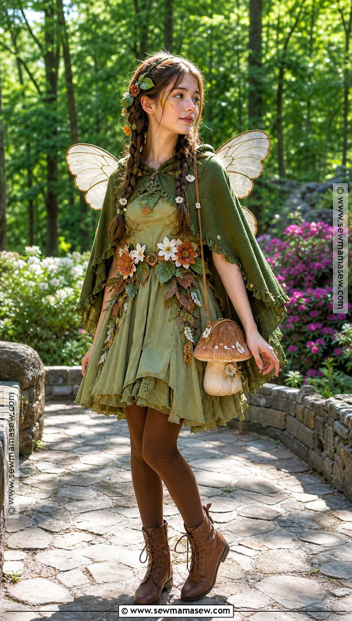 Woodland Fairy Costume With Green Dress - 35 teen girl halloween costumes