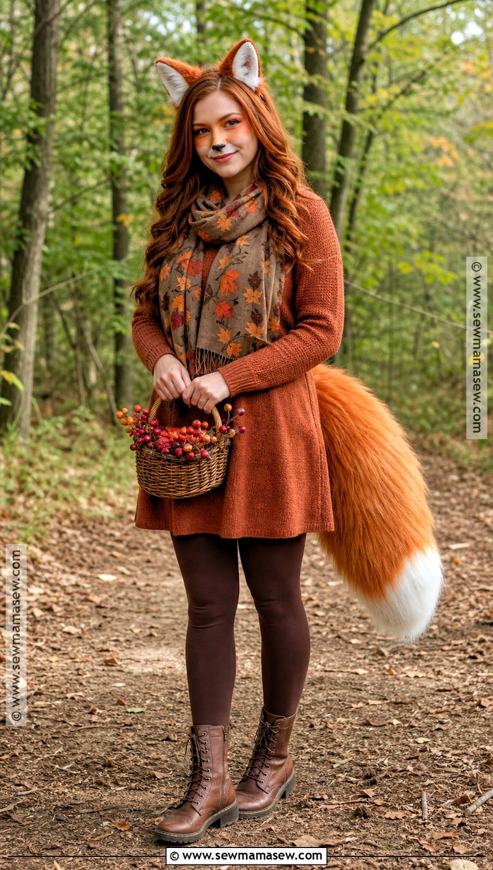 Woodland Fox Costume With Orange Tail - 30 Nature Costume Ideas