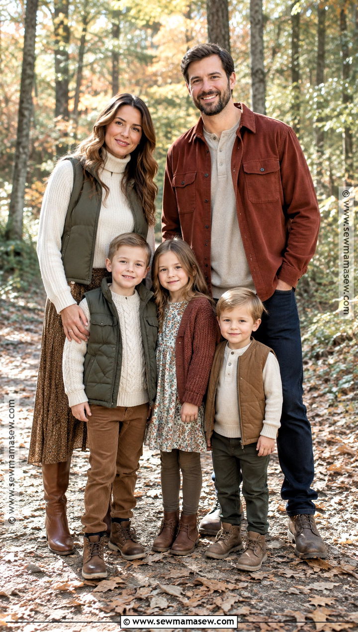 Woodland Layered Fall Family Picture Outfit - 20 fall picture outfits for family
