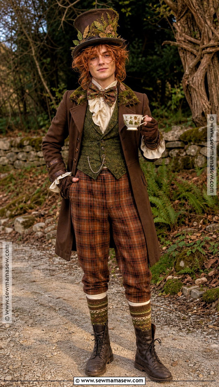 Woodland Mad Hatter Costume With Brown Tailcoat - 50 mad hatter costume ideas