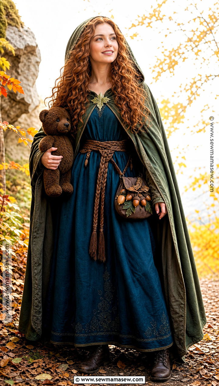 Woodland Merida Costume With Green Cloak - 30 Merida Halloween Costume Ideas