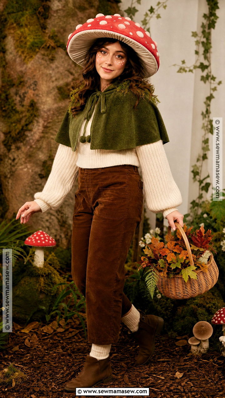 Woodland Mushroom Costume With Spotted Hat - 35 Halloween Costume Solo Ideas