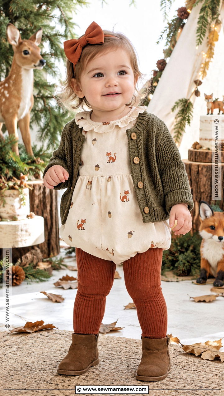 Woodland Romper First Birthday Outfit - 15 first birthday outfit girl fall ideas