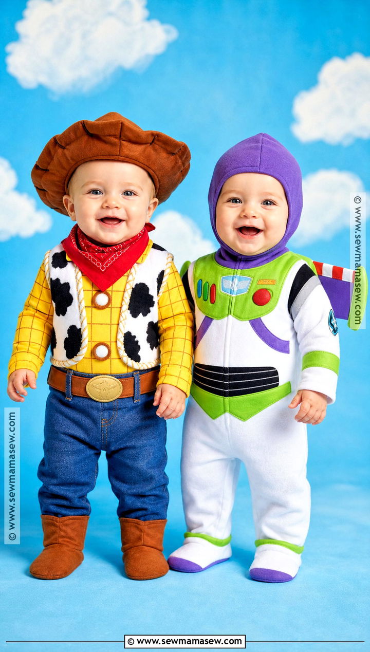 Woody And Buzz Twin Baby Costume - 30 twin halloween costumes for babies