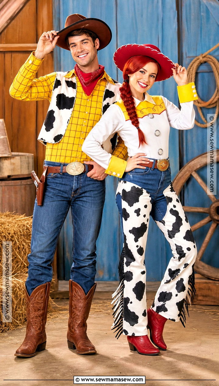 Woody And Jessie Toy Cowboy Costume - 30 cute halloween costumes duo