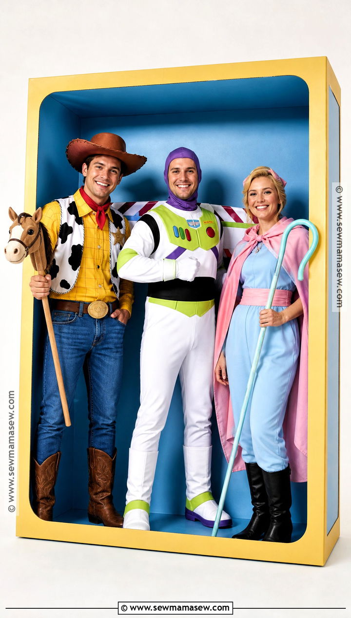 Woody Buzz And Bo Peep Toy Story Group Costume - 35 toy story group costume ideas