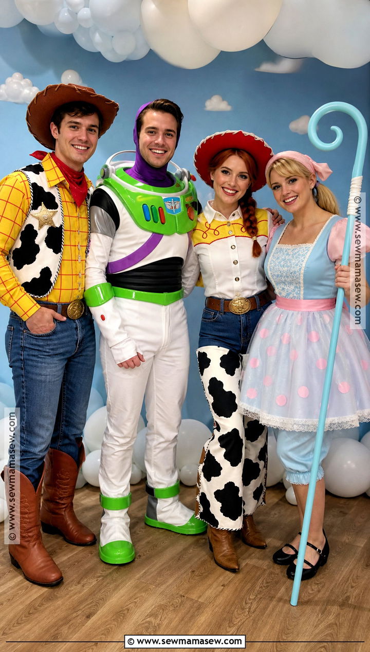 Woody Buzz Jessie And Bo Peep Group Costume - 35 woody toy story costume ideas