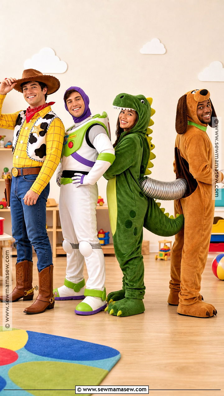 Woody Buzz Rex And Slinky Dog Group Costume - 35 toy story group costume ideas