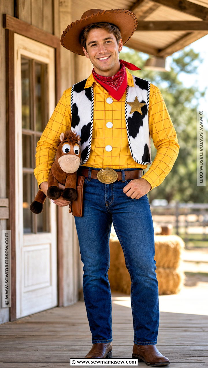Woody Costume With Cowboy Boots - 30 childhood heroes costume ideas