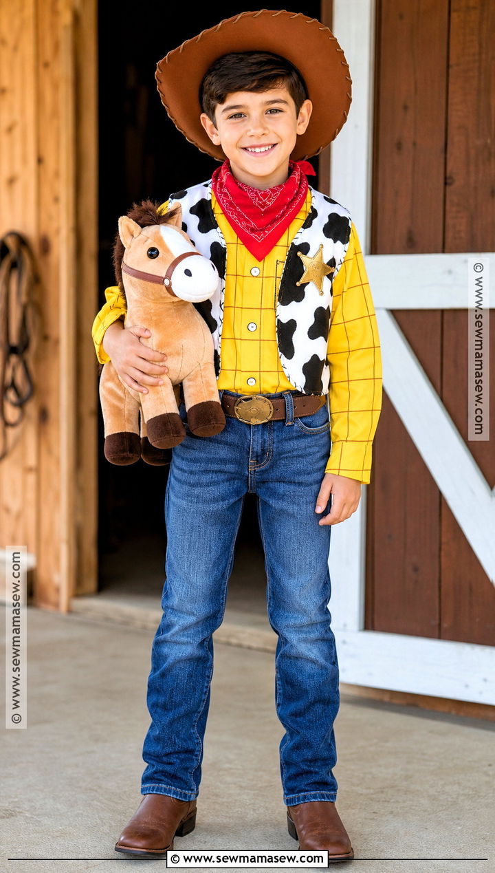 Woody Costume With Cowboy Hat And Vest - 40 boys halloween costumes