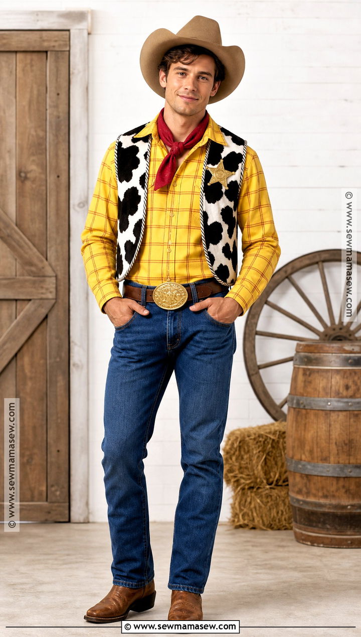 Woody Costume With Cowboy Vest - 30 disney dress up ideas