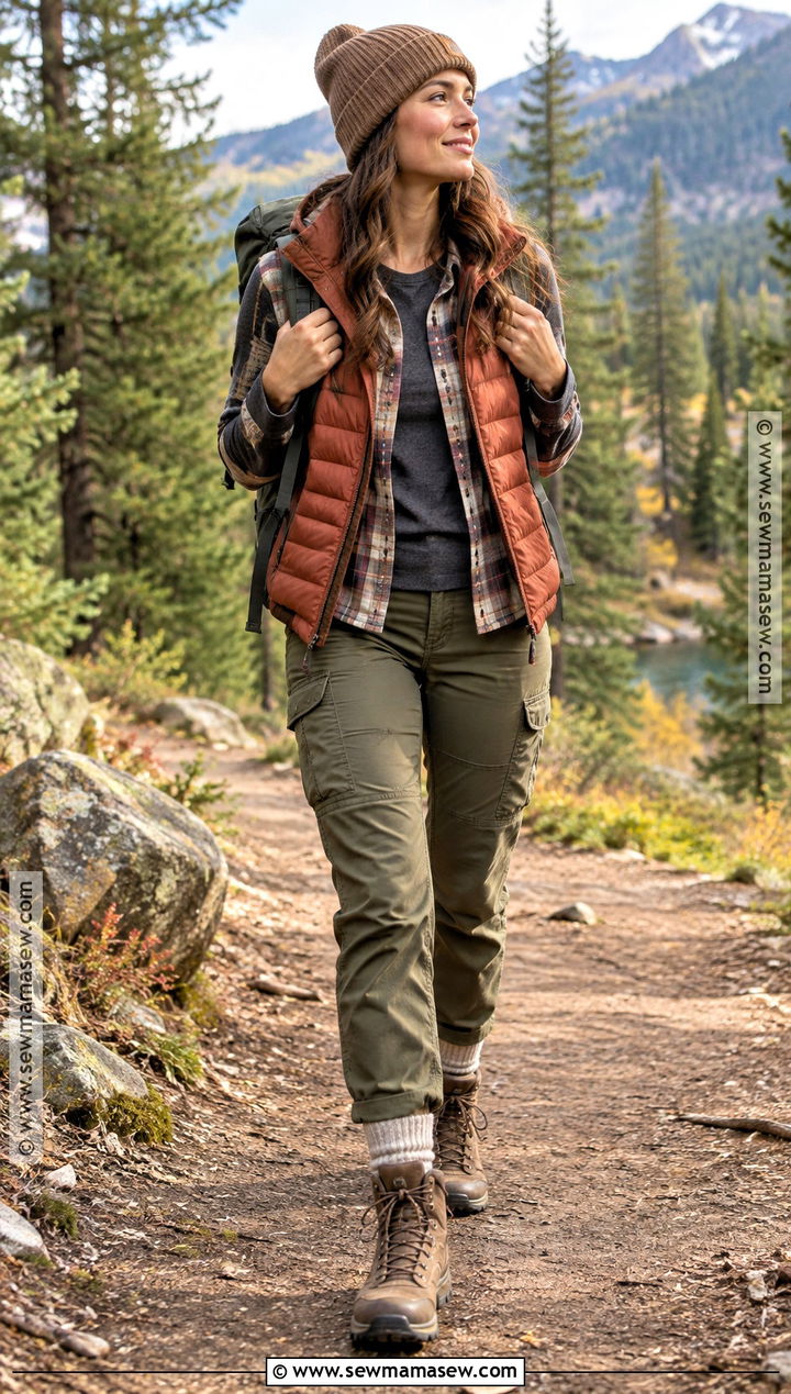 Wool Autumn Socks With Hiking Boots And Puffer Vest - 20 Autumn Socks Ideas