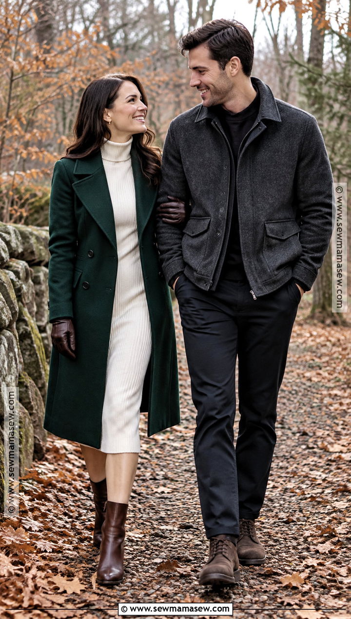 Wool Coat And Ankle Boots Fall Engagement Outfit - 20 fall engagement pictures outfit outdoor ideas