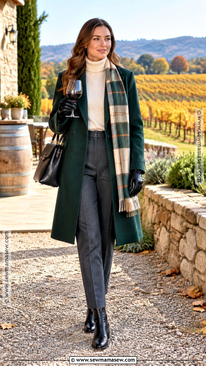 Wool Coat And Ankle Boots Wine Tasting Outfit - 20 Wine Tasting Fall Outfit Ideas