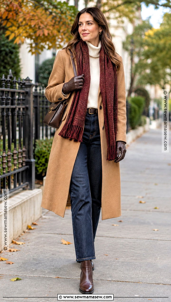 Wool Coat And Chelsea Boots Autumn Outdoor Outfit - 20 autumn outdoor outfits