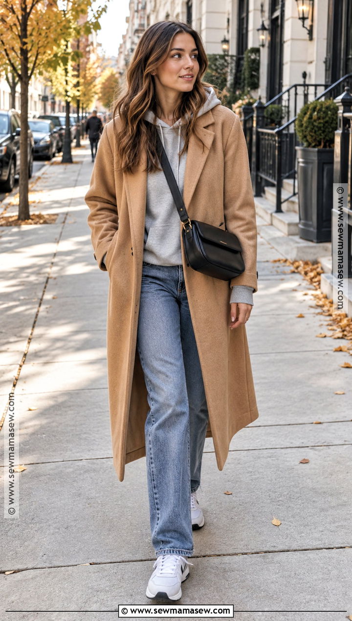 Wool Coat And Hoodie Fall Outfit - 20 nice fall outfits