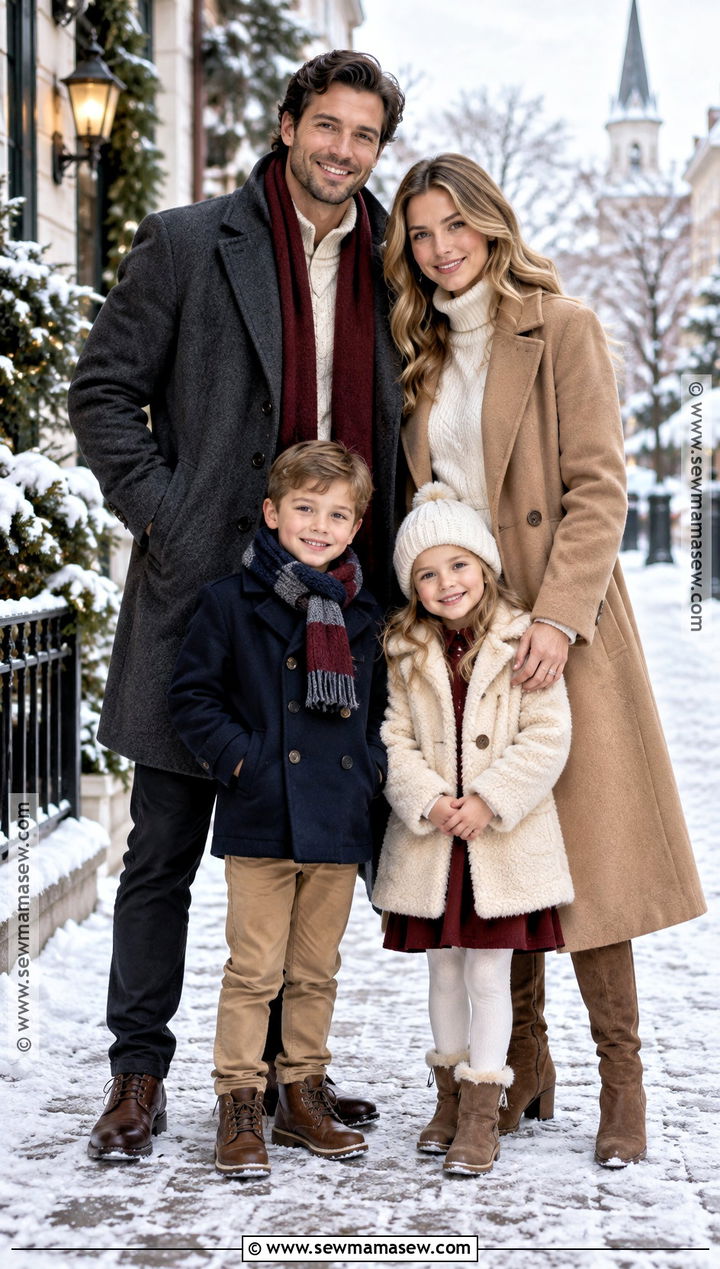 Wool Coat And Knit Family Photo Outfits - 20 fall winter family photo outfits