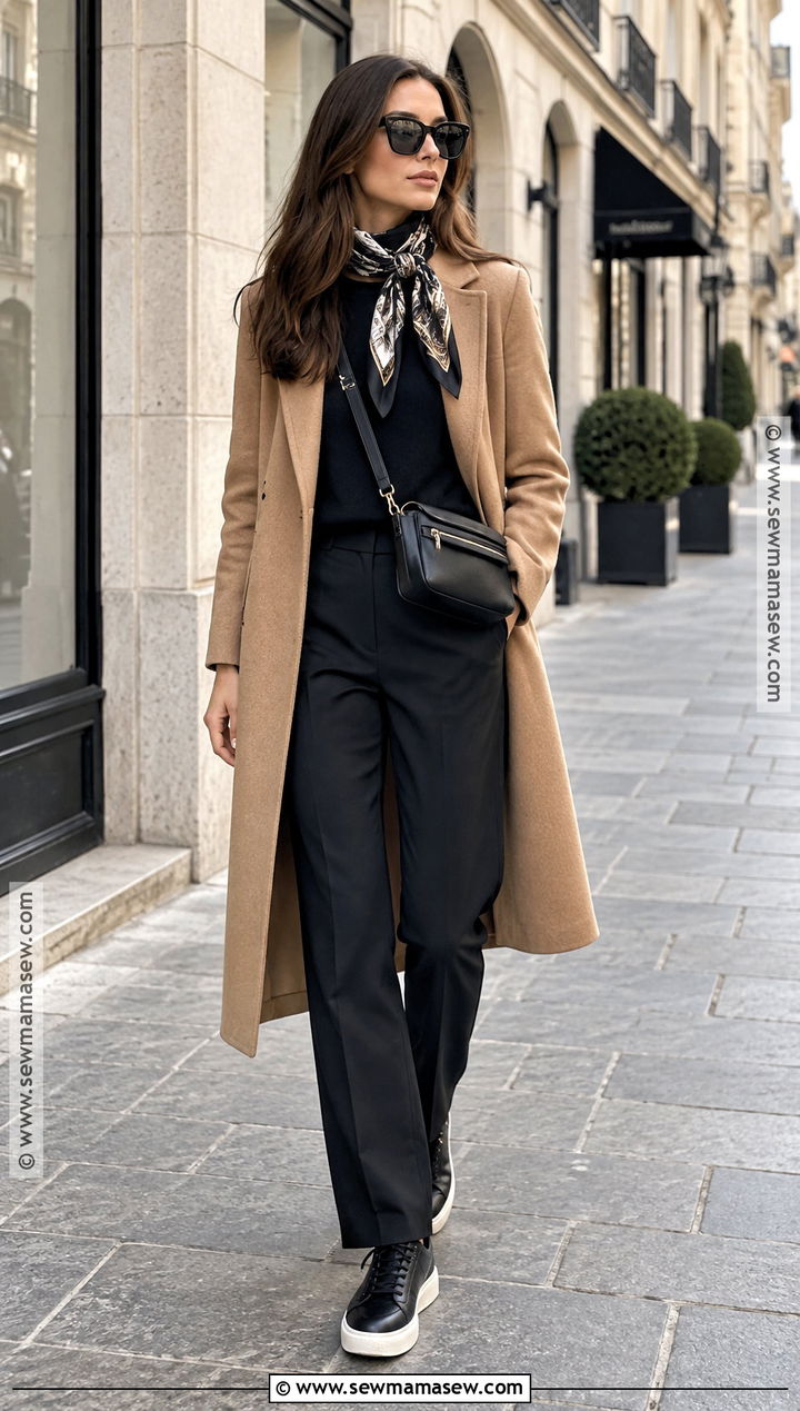 Wool Coat And Monochrome Black Europe Fall Outfit - 15 Outfits For Traveling In Europe Fall