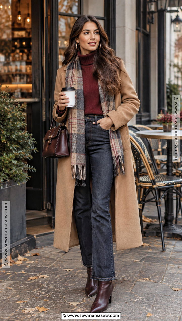 Wool Coat And Turtleneck Coffee Date Outfit - 20 coffee date outfit fall ideas