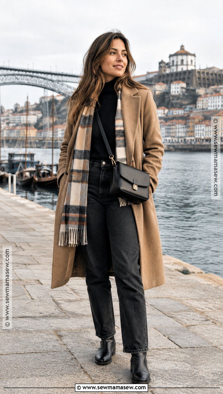 Wool Coat And Turtleneck For Porto In Fall - 15 porto outfits fall