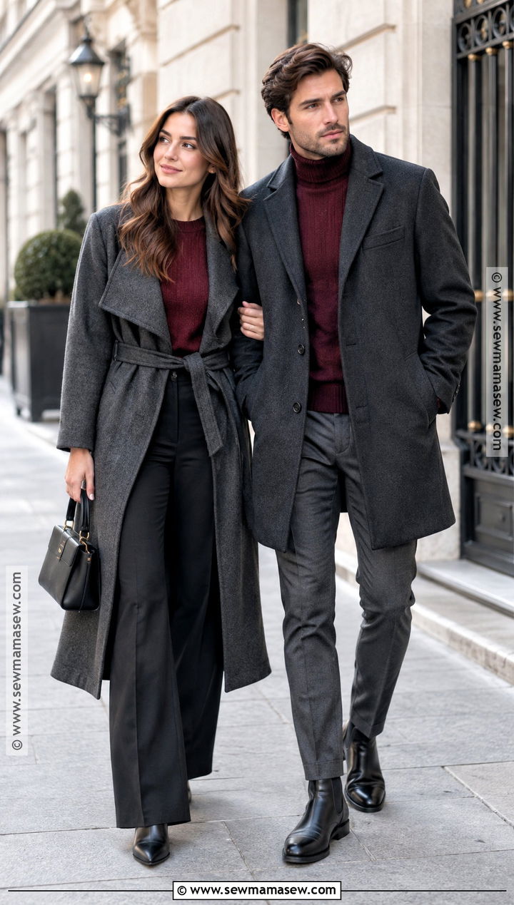 Wool Coat Couple Fall Outfit - 20 cute couple fall outfits