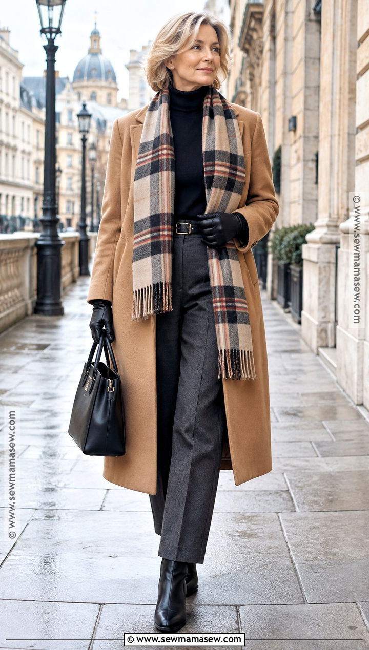 Wool Coat Turtleneck Trousers And Boots - 20 Fall Travel Capsule Wardrobe Europe Ideas